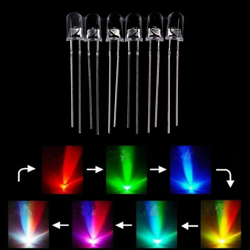 100x 5mm round colorful flash slow alternation super bright lamp emitting  Gw