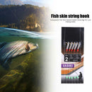 5pcs Transparent Fish Skin Barbed Sabiki Fishhooks Lure Fishing  Jig Hooks