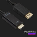 6ft 4K X 2K Display Port DP to HDMI Cable Adapter for Projector (Black)