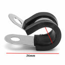 10Pcs Insulated 13mm 1/2" P Tube Clips Hose Pipe Line Clamp P Type 13 x36mm