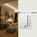 Multi Plugs Socket Shelf 8 Port Surge Protector 6 Wall USB Extenders 2 Outl X4Q3