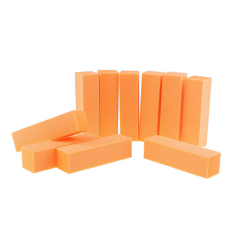 10Pcs Nail Art Buffer Files Block Manicure Buffing Sanding Polish Orange