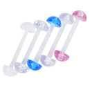 5Pcs/Set Mixed Acrylic Ball Barbell Soft Bar Tongue Ring Studs Body Piercing  %o
