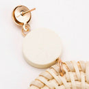 Rattan Earrings for Women Handmade Straw Wicker Braid Geometric Statement D