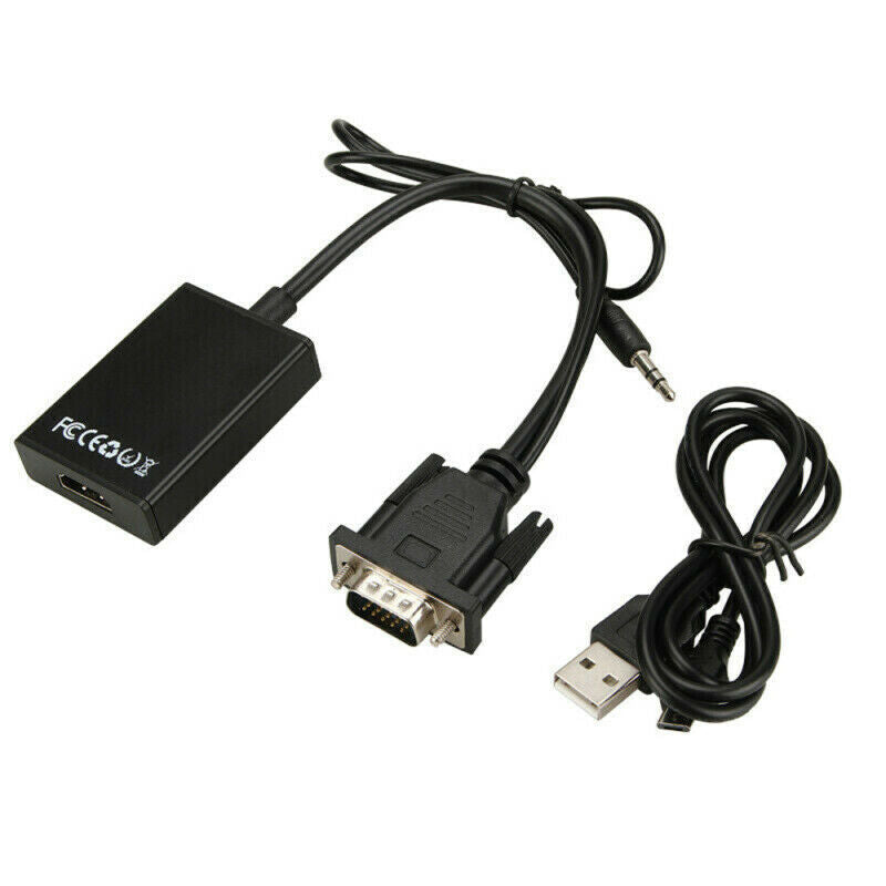 1080P VGA Male To HDMI Output Convert Adapter HD+ Audio TV AV HDTV Video JZP