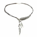 Fashion Crystal Chunky Statement Bib Tassels Leaf Pendant Chain Choker Neck