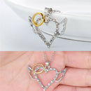 Fashion Angel Wings Love Heart Pendant Necklace Jewelry Chain Necklace ME