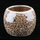 Glow in Gark Mosaic Glass Votive Tealight Candle Holder Candelabra Table