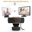 720P HD Webcam with Built-in Microphone 1280 x 720p USB Driver Free PC Camera