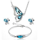 Butterfly Jewelry Sets Necklace + Earring+Bracelet Crystal Set Fashion BX