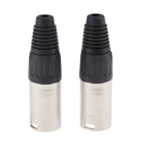 2 Pieces Metal 4Pin/4P XLR Connector Plug Male Audio Microphone Connector
