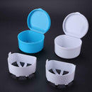 2 Layer Dental False Teeth Bath Box Denture Storage Box Case Container+Hang Net