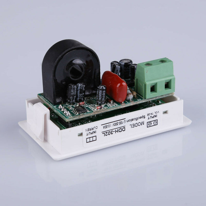 Digital AC 100-300V 50A Ammeter Voltmeter LCD Volt Amp Panel Meter White