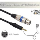 3Pin XLR Female Jack to 3.5mm Male 1/8 TRS Stereo Microphone Mic Audio Cable1.5M