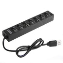 7-Port USB 2.0 Multi Charger Hub +High Speed Adapter ON/OFF Switch Laptop/PC Z