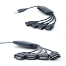 4 Port High-Speed Flexible USB 2.0 Hub Splitter Cable Adapter PC Laptop Notebook