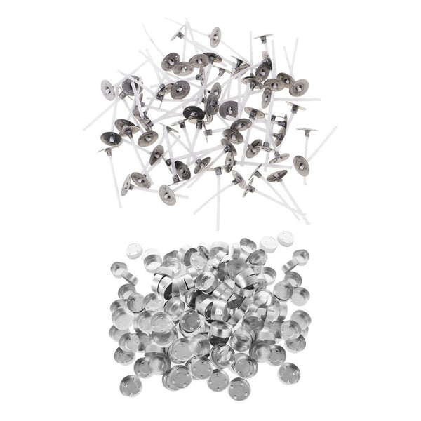 400pcs Aluminium Tea Light Case Containers +3cm Candle Wick DIY Candle Craft