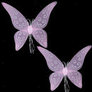 2pcs Girls Glitter Pink Butterfly Wing Fairy Princess Party Fancy Dress Gift
