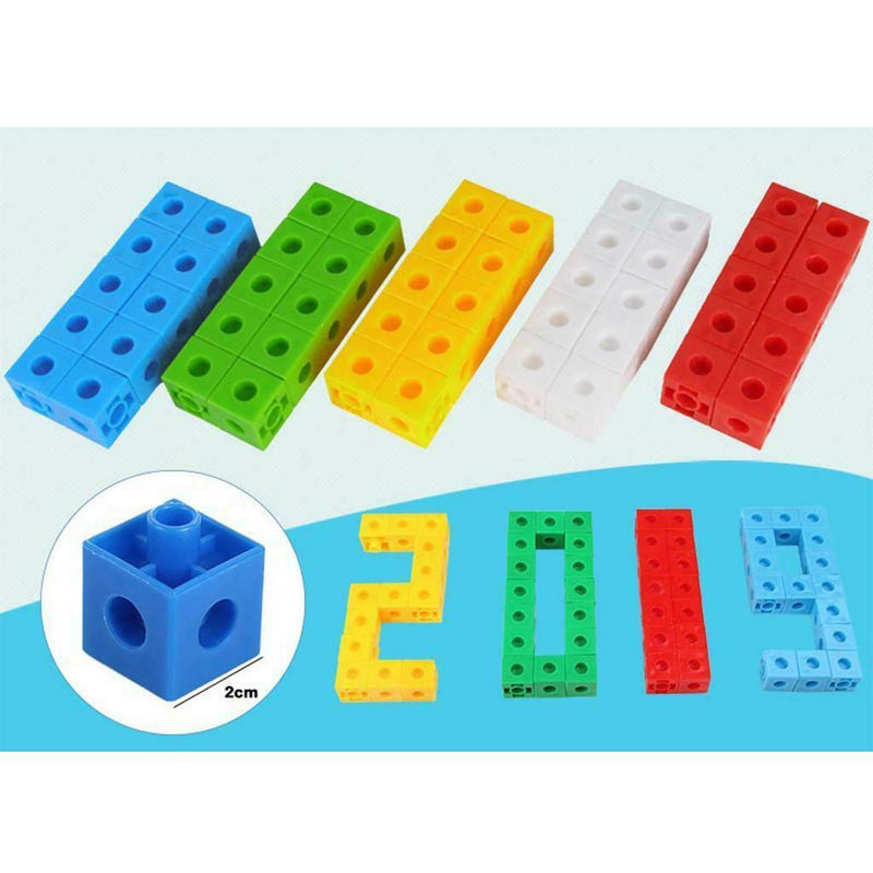 50Pack Snap Cubes Math Linking Cubes Interlocking Counting Blocks Learning Toys