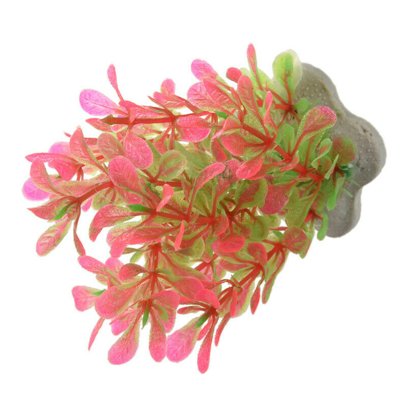 Pink Green Artificial Water Plants for Fish Tank Aquarium Decoration Orname
