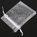 100 x White Organza Wedding Party Gift Bags
