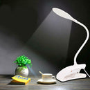 LED USB Eye-protection Reading Night Light Clamp Kids Study Desk Lamp(White