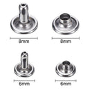 180 Set Leather Rivets Double Cap Rivet Tubular Metal Studs with 3 Pieces F B6R1