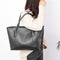 5pcs/set Leather Women Shoulder Bag Pure Color Large Handbag Clutch Card Holder