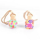 Floral Art Printed Hanging Car Air Freshener Perfume Diffuser Fragrance Bottle3C