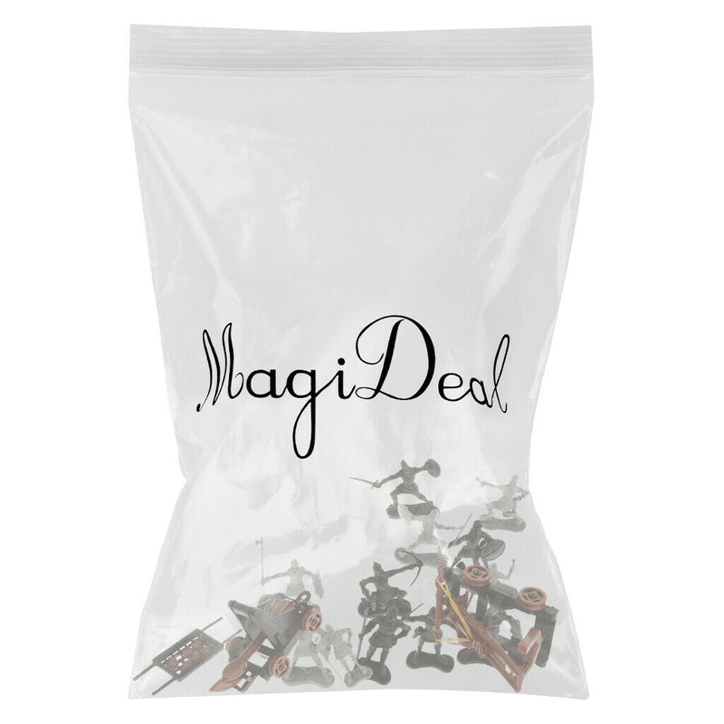 2 Set Mini Medieval Old Soldier Figures Statues with Horse