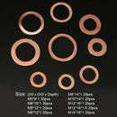 200Pcs Copper Washers M5-M14 Flat Ring Assortment Washer Sump Plug Assorted Box