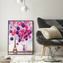 Frameless Painting By Numbers DIY Romantic Balloon Hand Painted Oil Picture