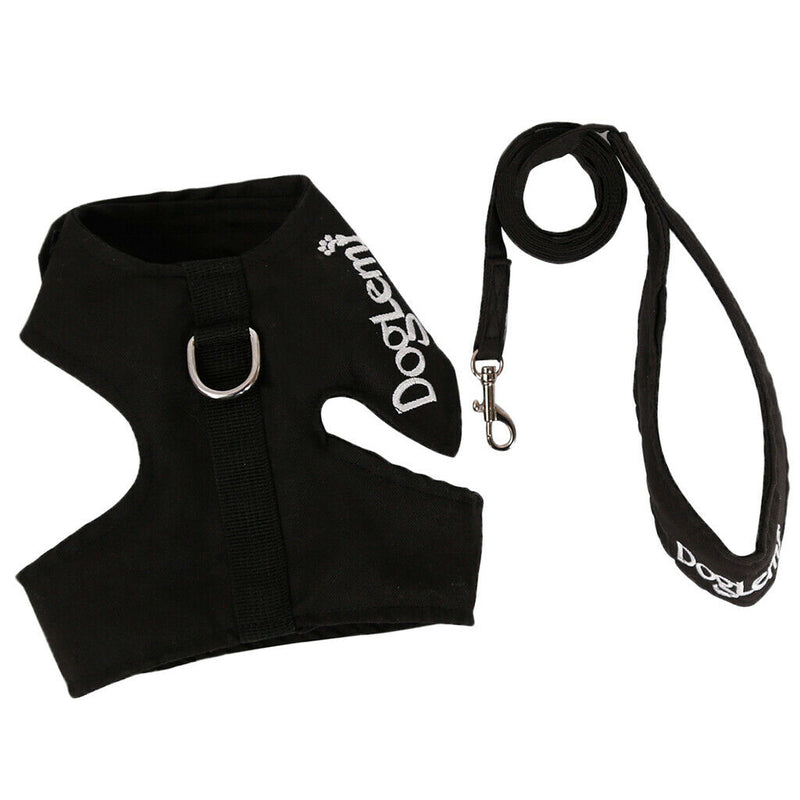Dog Cat Universal Harness with Leash Set Escape Proof Cat Harnesses black