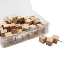 60pcs Square Wood Decorative Push Pins, Wood Head and Steel Needle Point Th X8N5