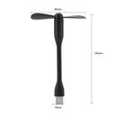 Mini Flexible USB Fan for Power Bank Laptop PC Computer AC Charger (Black)