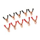 10X Red&Black Car Battery Test Lead Clips Crocodile Alligator Clamps -50A