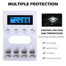 For AA AAA NiMH NiCd Rechargeable Batteries 4 Slots Smart USB Battery Charger