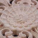 Rubber wood Carved Long Applique Unpainted Flower Walls Cabinets Door Decor
