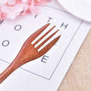 Wooden Long Handle Forks Japanese Wood Salad Dinner Fork Tableware Dinnerw BX