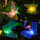 Solar Powered 12LED Butterfly Fairy String Light Lamp Outdoor Garden Decoration