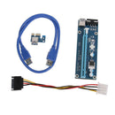 PCI-E 1x to 16x Mining Machine Extender Riser Adapter w/15Pin-4Pin Power Cable