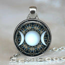 Triple Goddess Glass Pendant Witchcraft Jewelry Moon Goddess Moon necklace Gift