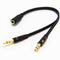 Stereo Audio Female to 2 Male Headset Microphone Y Splitter Cable Adapter Delu