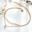 Crystal Rhinestone Infinity Bangle Bracelet Chain Heart Wristband Jewelry BX
