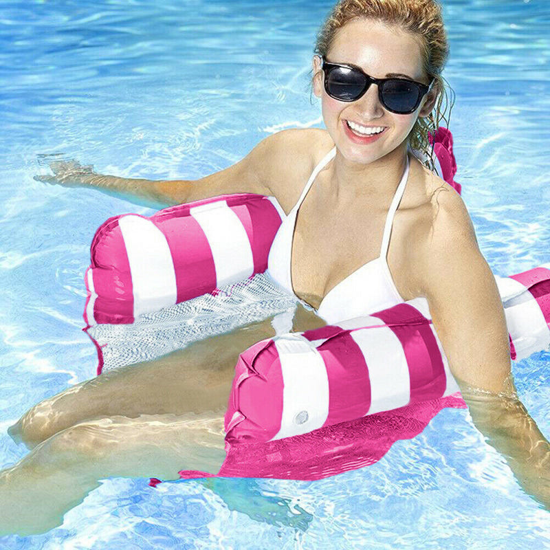 Water Hammock Recliner Inflatable Floating Row Swimming Mattres Lounge Bed