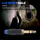 6.35 mm ABS Microphone Amplifier Connectors 6.35mm 3-Pole Stereo Audio Plugs