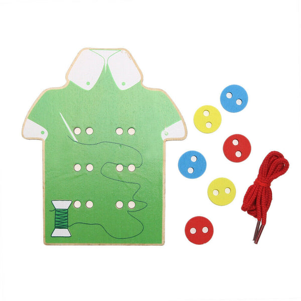 Kids Montessori Educational Toys Children Beads Lacing Board Wooden Toys #gib