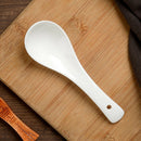 4 Pcs White Porcelain Ceramics Spoon Big Soup Rice Porcelain Spoon Tab XRU