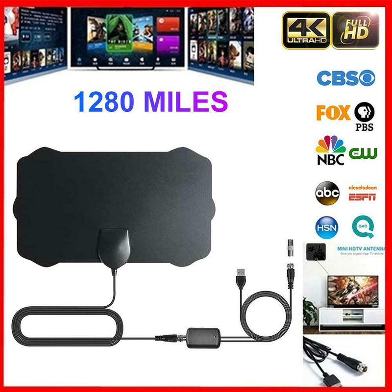 4K Digital HDTV Aerial Indoor Amplified Antenna 1280 Miles Range HD 1080P
