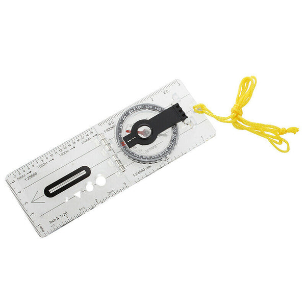 Foldable Navigation Camping Baseplate Compass Ruler Map C9N7